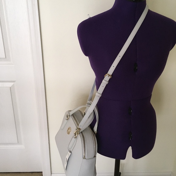 DKNY Light Gray Double Zip Crossbody Handbag NWT - Picture 6 of 15